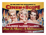 How To Marry A Millionaire, Betty Grable, Marilyn Monroe, Lauren Bacall, 1953 Affiches