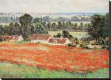 Field Of Poppies Stretched Canvas Print by Claude Monet