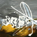 Golden Abstract Trio I Print by Meejlau 