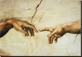 La Creazione, Detail Stretched Canvas Print by Michelangelo 