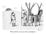 "Whoa, Galahad—you've got a bad case of knight face." - New Yorker Cartoon Premium Giclee Print by Zachary Kanin