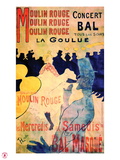 1891 Moulin Rouge La Goulue (3 bandes) Reproduction procédé giclée par Henri de Toulouse-Lautrec
