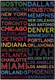 National Basketball Association Cities Colorful Prints