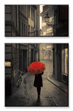 Red Rain Mounted Print by Stefano Corso