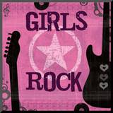 Girls Rock Mounted Print by Louise Carey