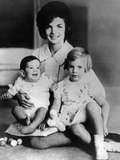 Jacqueline Kennedy with Two Children, Baby John F Kennedy Jr and 4 Year Old Caroline, April 1962 Photographic Print