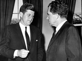 President John Kennedy Confers with Former Vice President Richard Nixon Photographic Print