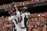 Denver Broncos and Kansas City Chiefs NFL: Demaryius Thomas and Brandon Stokley Lámina fotográfica por Charlie Riedel Denver Broncos and Kansas City Chiefs NFL: Demaryius Thomas and Brandon Stokley Lámina fotográfica por Charlie Riedel
