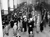 Crowds in the Lobby of a Detroit Bank Photographic Print