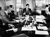 President John Kennedy Held a Meeting on Foreign Trade at Hyannis Port Photographie
