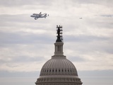 Retiring Space Shuttle Discovery Atop a NASA 747, Flies by the US Capitol Photographic Print