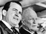 Former Vice Pres Richard Nixon and Former Pres Dwight Eisenhower at Hoover 91st Birth Remembrance Photographic Print
