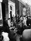 Mob Scene Outside President-Elect John Kennedy's Georgetown Home Photographic Print