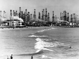 Venice Beach View of Oil Derricks Photographic Print