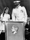 Caroline Kennedy and Capt Earl Yates, Commander of Aircraft Carrier, USS John F Kennedy Photographic Print