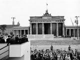 President John Kennedy Visits the Berlin Wall Photographic Print