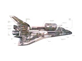 Cut-Away Diagram of the Space Shuttle Photographic Print
