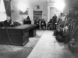 Pres Eisenhower Reading Statement for Photographers About Sending US Troops to Lebanon, Jul 15 1958 Photographic Print