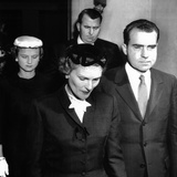 Vice President Richard Nixon and Wife Pat, Leaving the East Whittier Friends Church Photographic Print