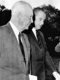 President Johnson Walks with Former President Dwight Eisenhower Photographic Print