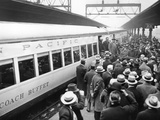 A Crowd Watches President Franklin Roosevelt, During Inspection of New Union Pacific Streamliners Photographic Print