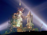 The Columbia on Launch Pad Prior to First Launch of 30 Year Space Shuttle Program, Apr 12, 1981 Photographic Print