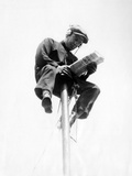 Alvin 'Shipwreck' Kelly Sitting on a 39 Foot Flagpole Atop Eight-Story Hotel St Francis in Newark Photographic Print