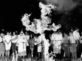 Ku Klux Klan Cross Burning Ceremony, Upper Marlboro, Maryland Photographic Print