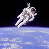 Astronaut Bruce Mccandless in Floating Weightless 320 Feet from the Space Shuttle Challenger Photographic Print