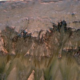 Mars Landscape Showing Flows That Appear in Spring and Summer on a Slope Inside Mars' Newton Crater Photographic Print