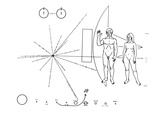 Pictorial Plaque of the Pioneer F Spacecraft Destined for Interstellar Space Photographic Print