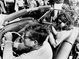 Pres Kennedy Drives an Open Car in Newport, Rhode Island Photographic Print