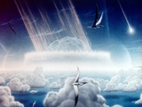 Asteroid Slamming into the Shallow Seas of the Yucatan Peninsula Photographic Print