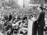 1956 Democratic Presidential Nominee Adlai Stevenson, Speaking to a Crowd at Paterson, New Jersey Photographic Print
