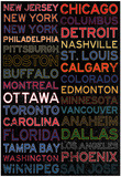 National Hockey League Cities Colorful Posters