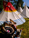 Nez Perce Indian Encampment in Town of Joseph, Wallowa County, Northeastern Oregon, USA Photographic Print by Nik Wheeler