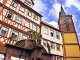 Medieval Well and Clock Tower, Wertheim, Germany Photographic Print by Miva Stock