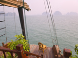Junk Boat and Karst Islands in Halong Bay, Vietnam Photographic Print by Keren Su