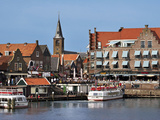 Harbor View with Church Spire, Edam-Volendam, Netherlands Photographic Print by Miva Stock