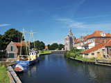 Drommedaris Tower Above Classic Dutch Vessels, Enkhuizen, Netherlands Photographic Print by Miva Stock