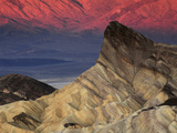 Manly Beacon at Dawn, Zabriskie Point, Death Valley National Park, California, USA Photographic Print by Michel Hersen