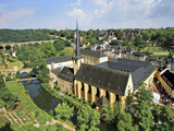 City View of St. Johanneskirche and Abbey Neumuenster, Grund, Luxemburg, Luxembourg Photographic Print by Miva Stock
