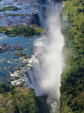 Aerial View of Victoria Falls, Waterfall, and the Zambesi River, Zimbabwe Fotografisk tryk af Miva Stock Aerial View of Victoria Falls, Waterfall, and the Zambesi River, Zimbabwe Fotografisk tryk af Miva Stock