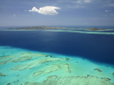 Malolo Barrier Reef and Malolo Island, Mamanuca Islands, Fiji Photographic Print by David Wall