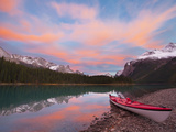 Kayaker on Maligne Lake, Jasper National Park, Alberta, Canada Photographic Print by Gary Luhm