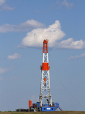 Patterson Uti Oil Drilling Rig Along Highway 200 West of Killdeer, North Dakota, USA Photographic Print by David R. Frazier