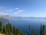 Crater Lake Shrouded in Smoke from Forest Fires, Crater Lake Nat'l Park, Southern Oregon, USA Photographic Print by David R. Frazier