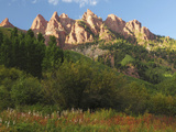 Late Afternoon Mountain Glow at the Maroon Bells Wilderness: Aspen, Colorado, USA Photographic Print by Michel Hersen