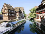 Timbered Buildings, La Petite France Canal, Strasbourg, Alsace, France Photographic Print by Miva Stock