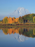 Grand Tetons in Autumn from the Oxbow, Grand Teton National Park, Wyoming, USA Photographic Print by Michel Hersen